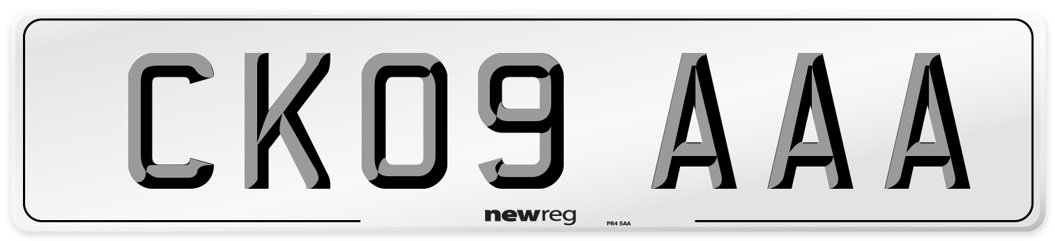 CK09 AAA Number Plate from New Reg